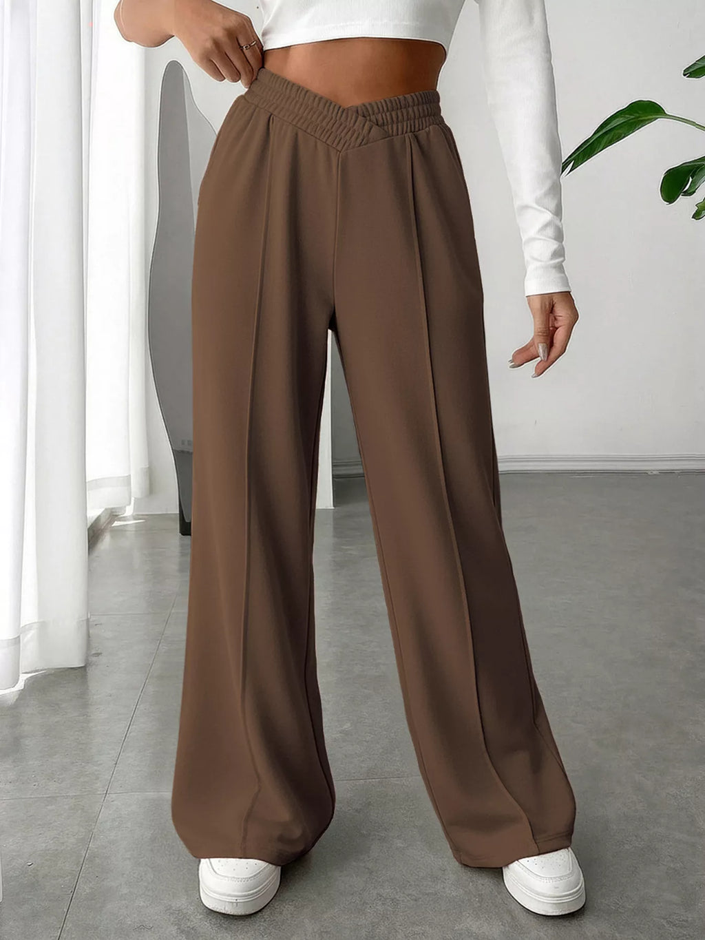 Wide Leg High Waist Pants - Girly Tea