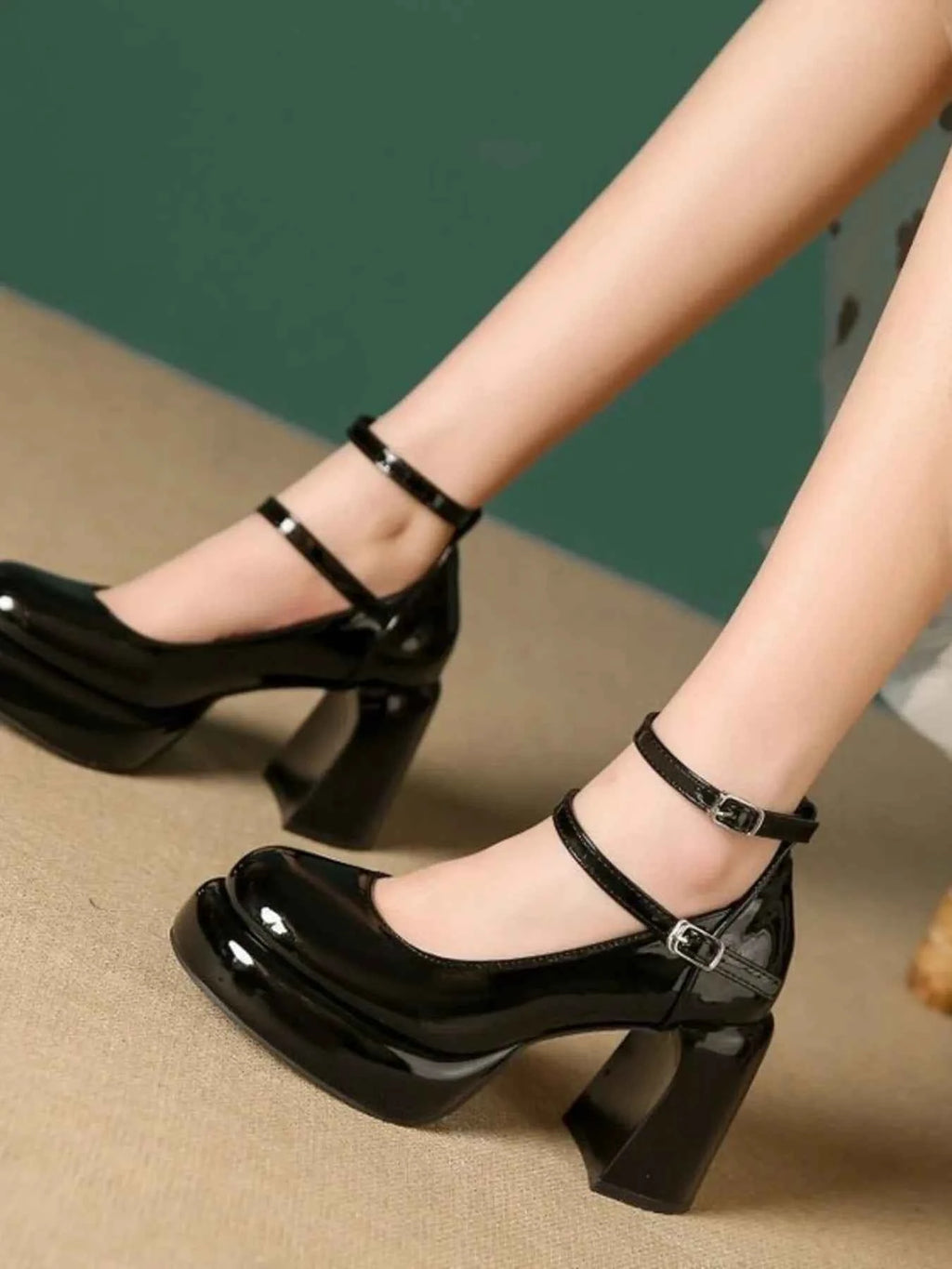 Patent Leather Mary Jane Platform Pumps