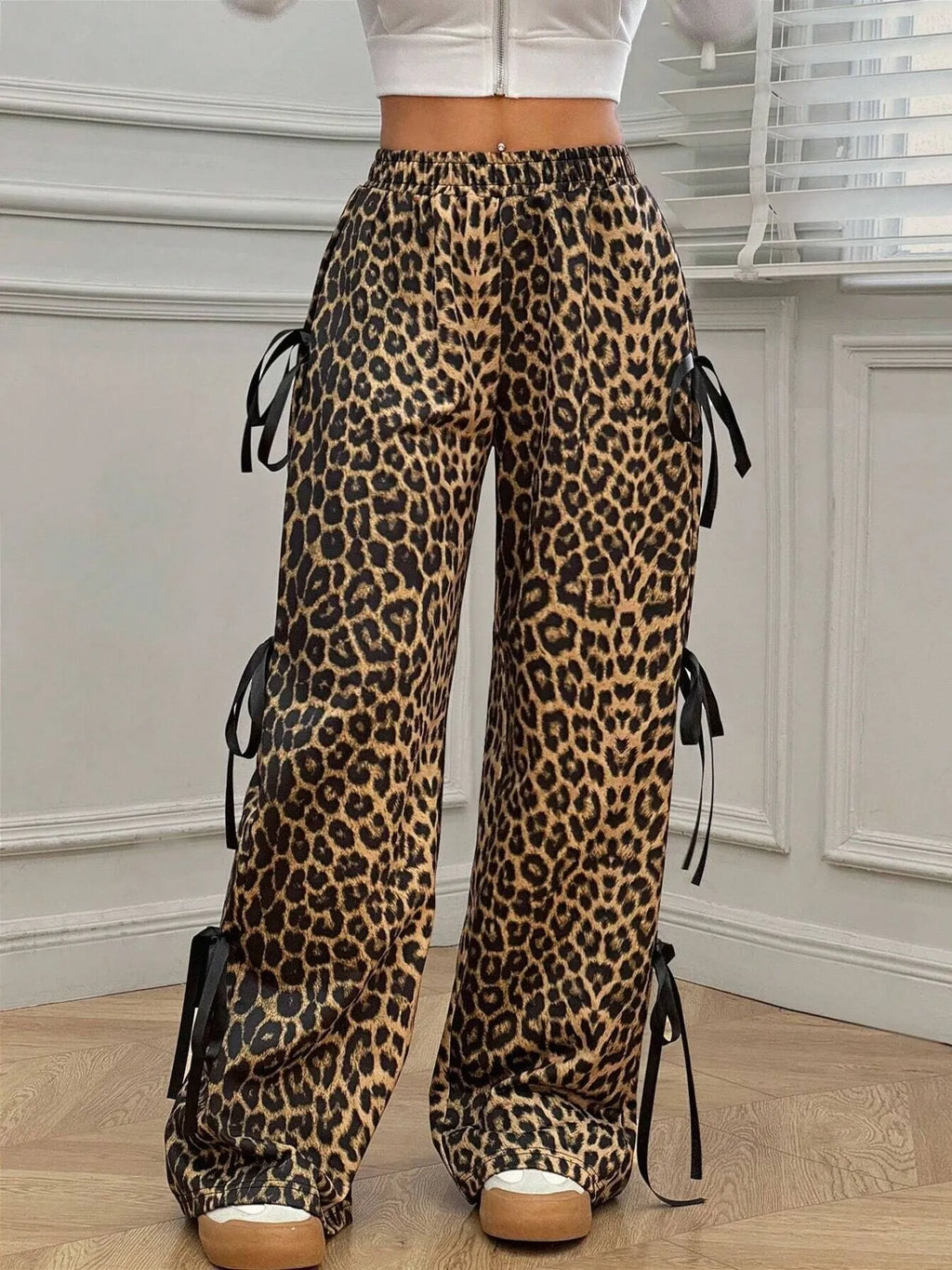 Cargo Wide Leg Pants with Side Tie Details - Girly Tea
