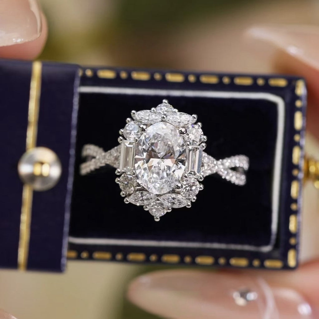 1 Carat Moissanite 925 Sterling Silver Ring - Girly Tea