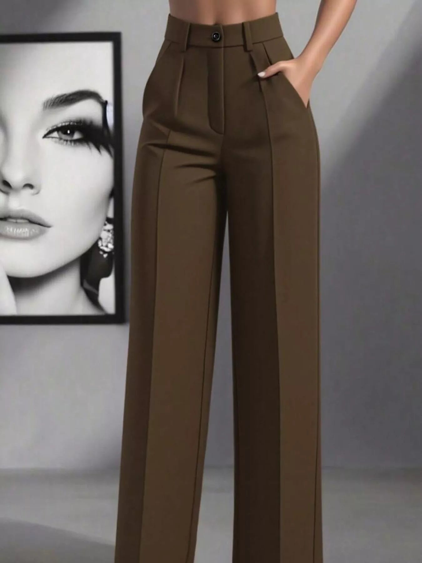 High-Waisted Wide Leg Pants - Girly Tea