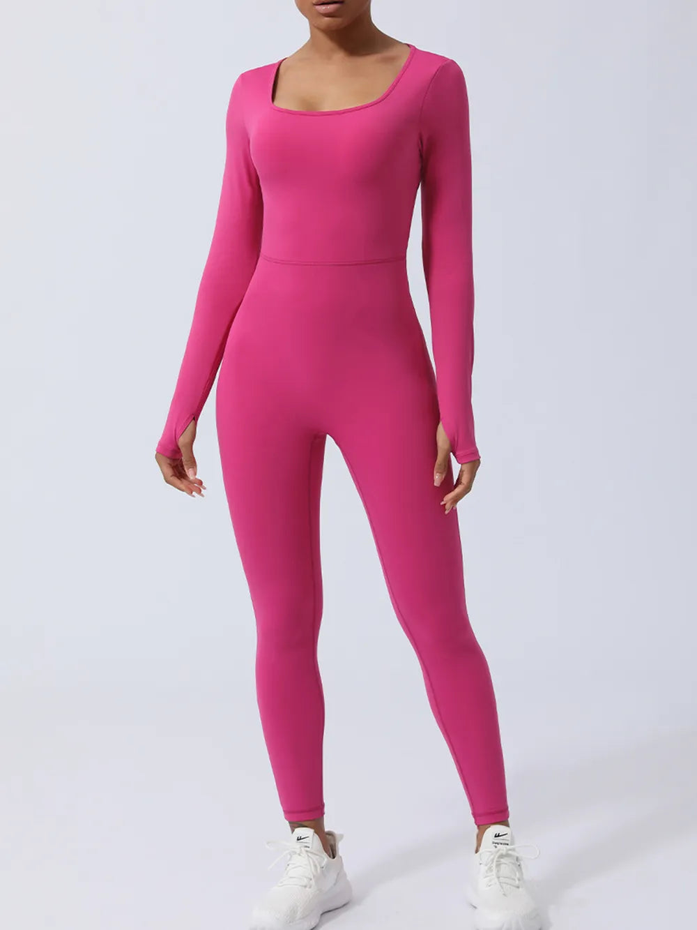 Twisted Backless Long Sleeve Jumpsuit - Girly Tea