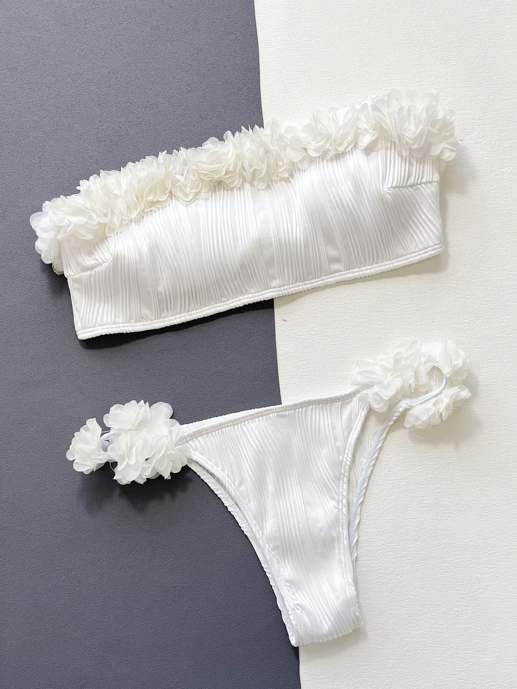 Applique Tie Back Two-Piece Bikini Set - Girly Tea