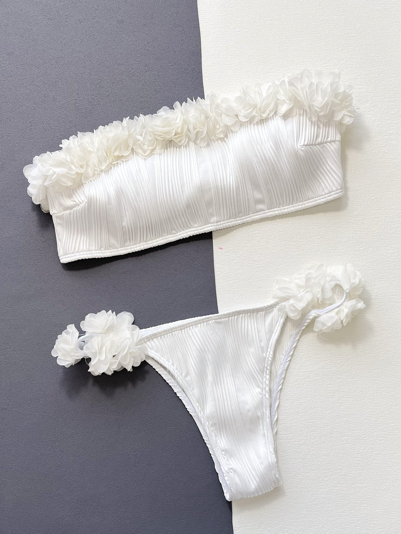 Applique Tie Back Two-Piece Bikini Set - Girly Tea