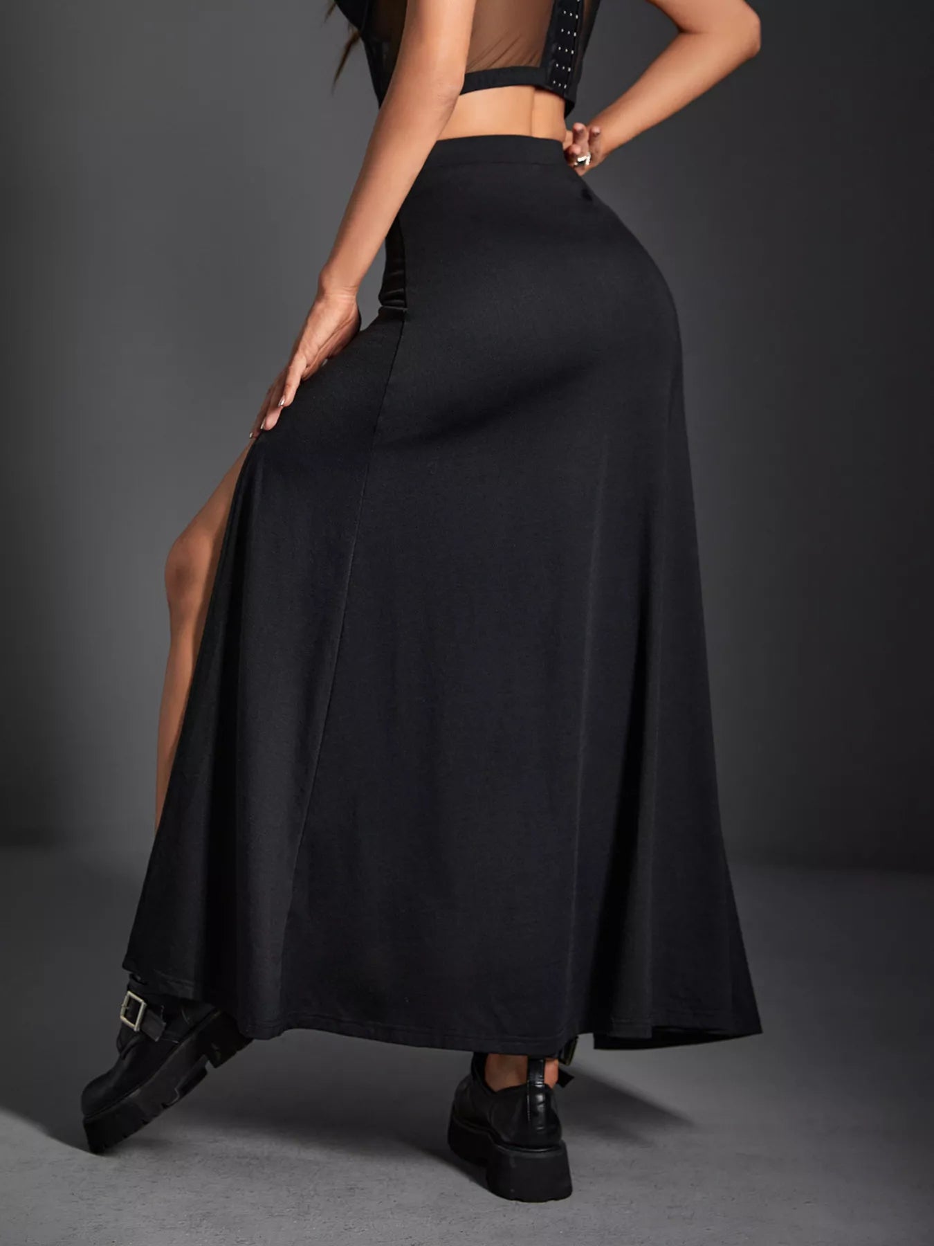 High Waist Slit Skirt - Girly Tea