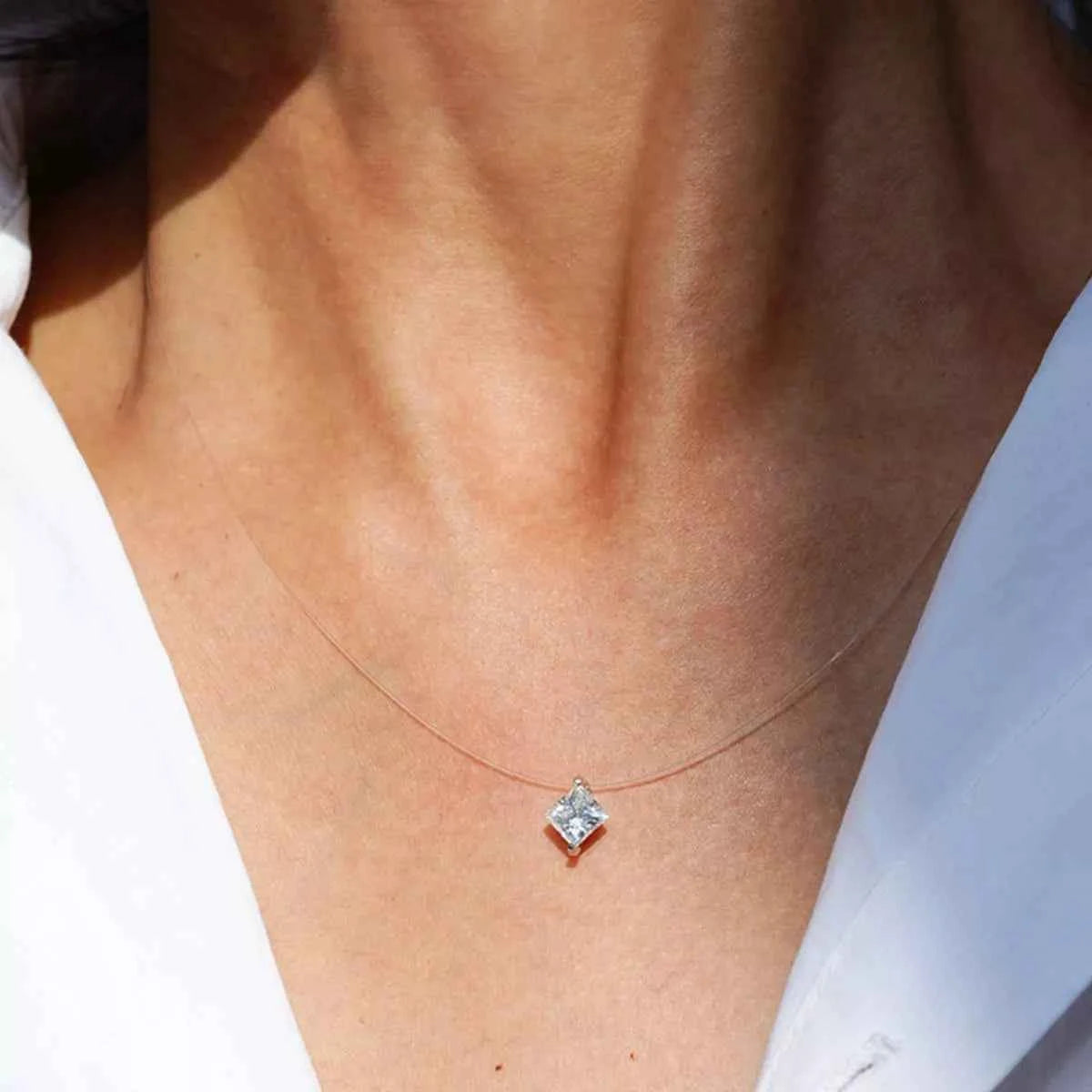 1 Carat Moissanite 925 Sterling Silver Pendant Necklace
