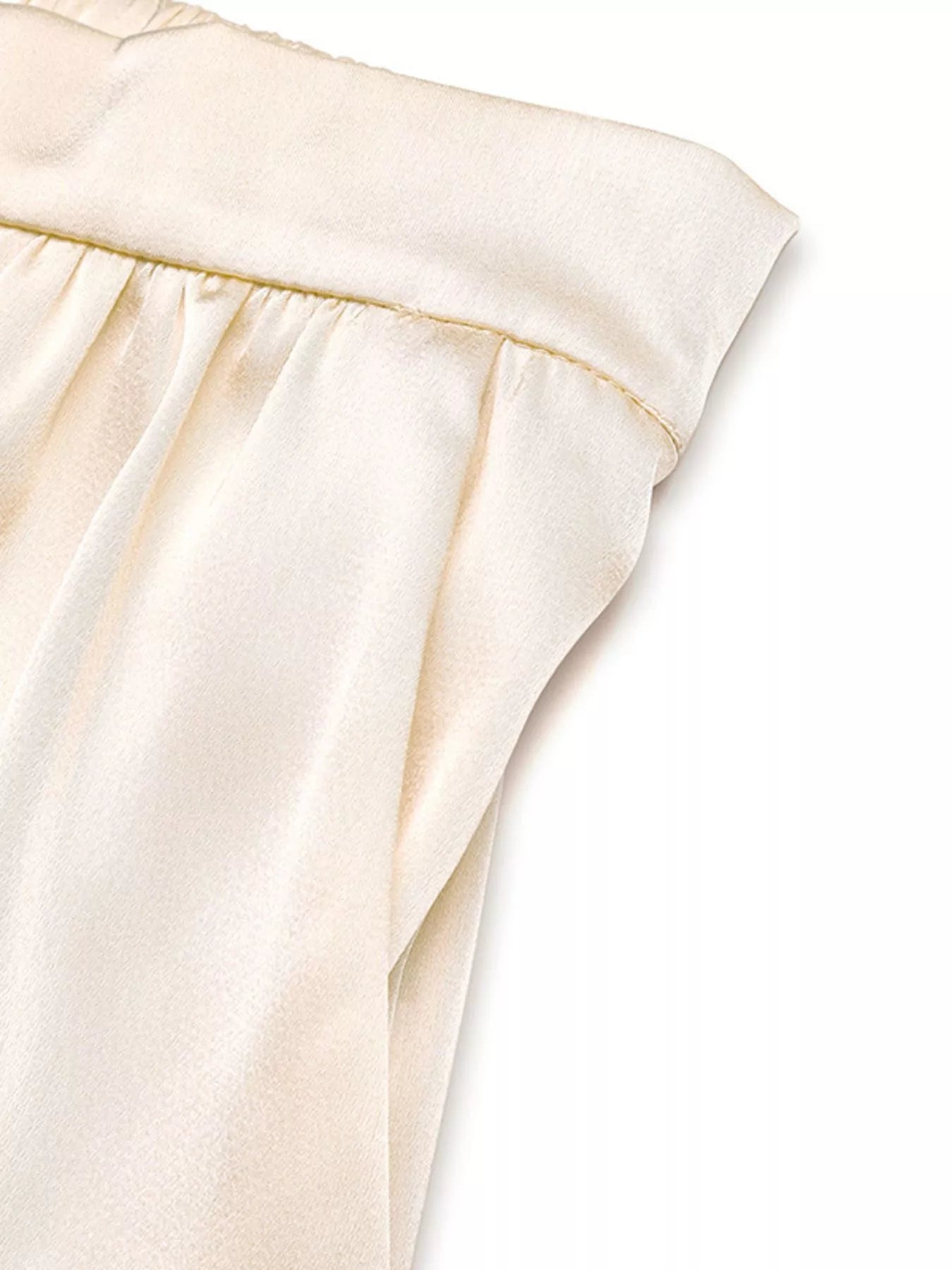 Satin Twist-Front Top and Wide-Leg Pants Set - Girly Tea
