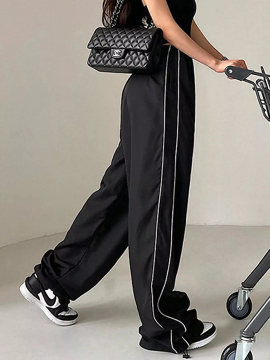 Elastic Waist Wide Leg Pants - Girly Tea
