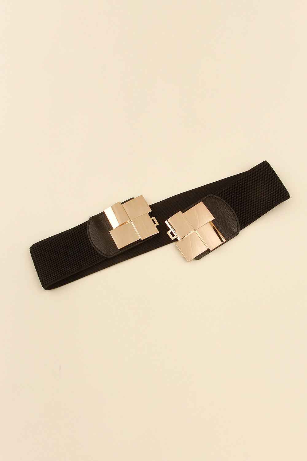 Geometric Buckle Elastic Wide Belt