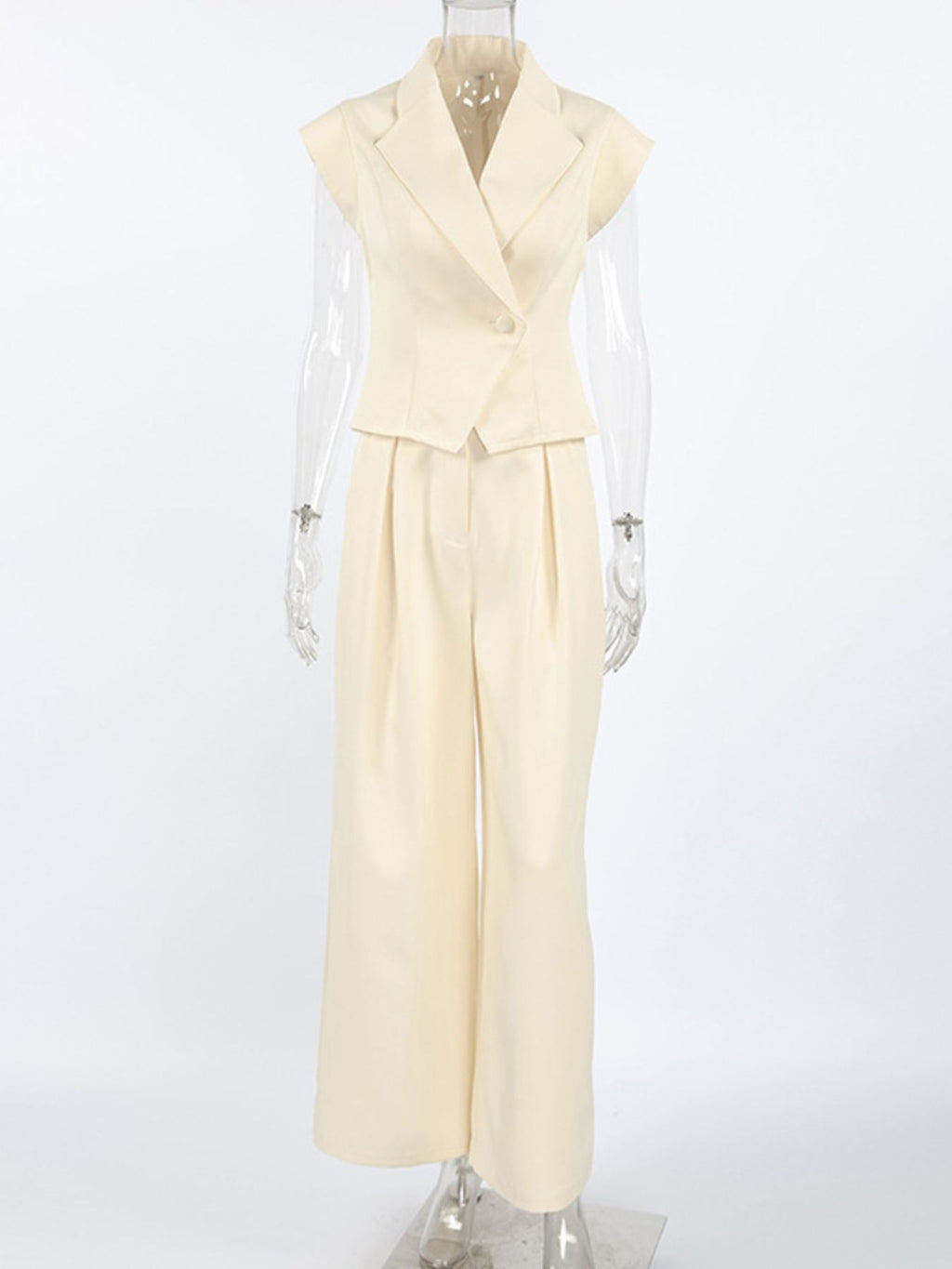 One Button Blazer & Wide Leg Pants Set - Girly Tea
