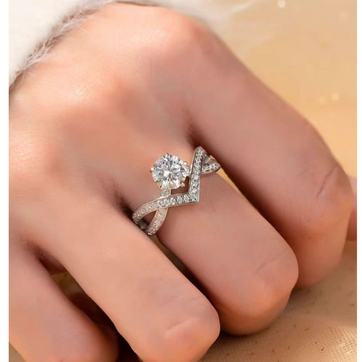 1 Carat Moissanite 925 Sterling Silver Ring - Girly Tea