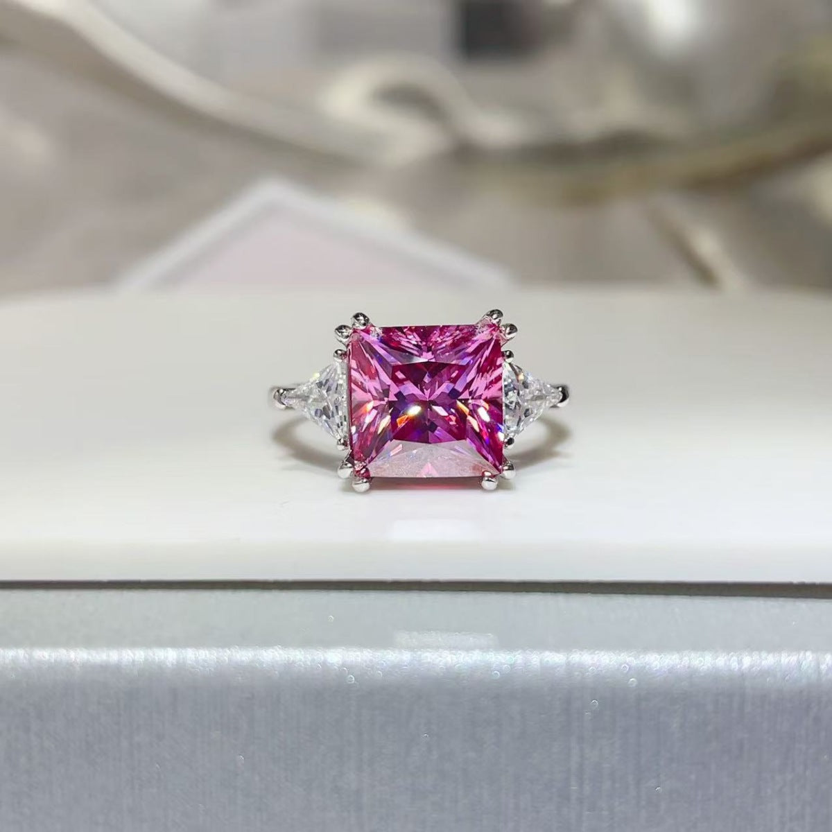 5 Carat Moissanite 925 Sterling Silver Ring - Girly Tea