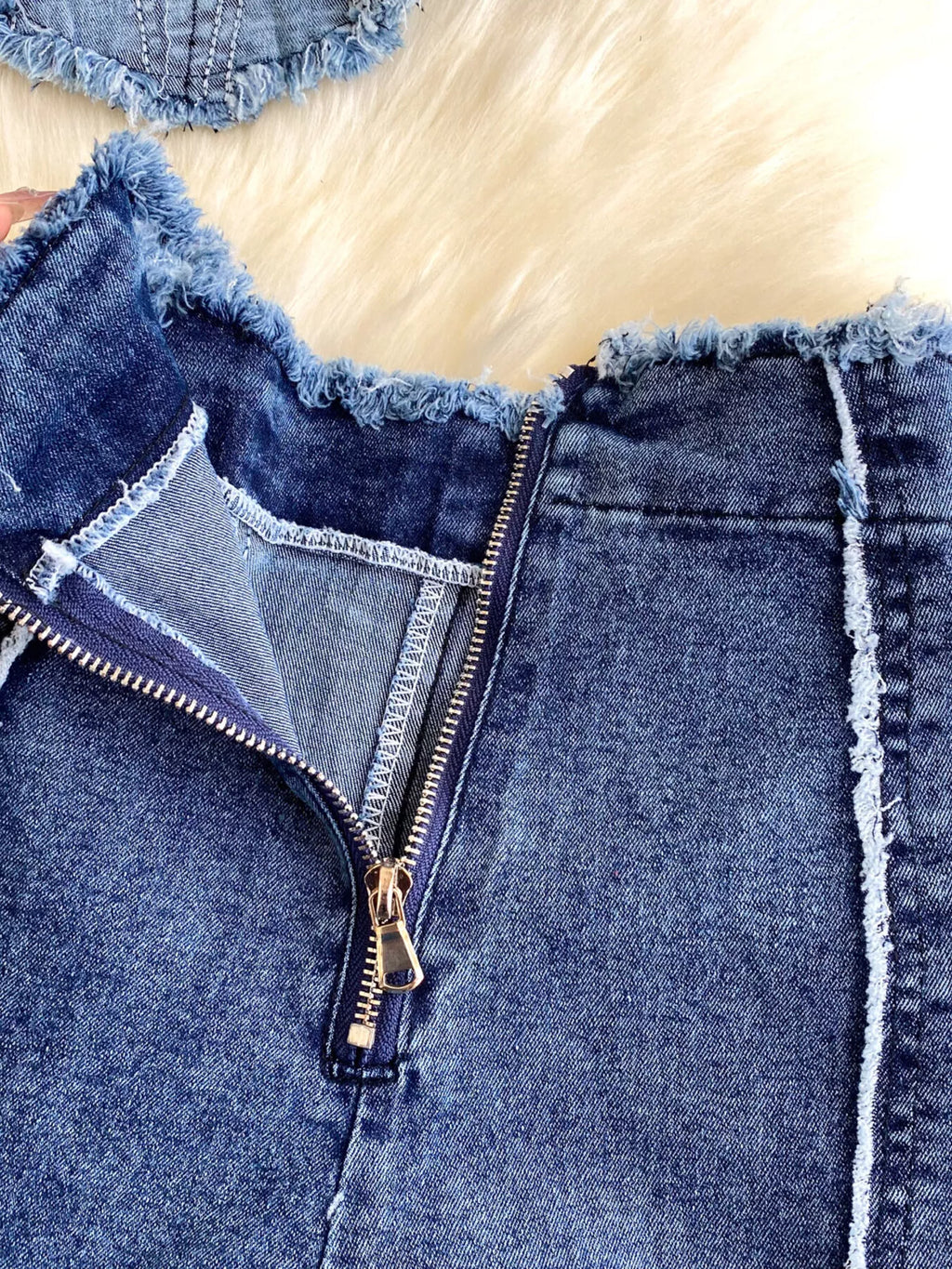 Raw Hem Denim Cami and Flare Jeans Set - Girly Tea