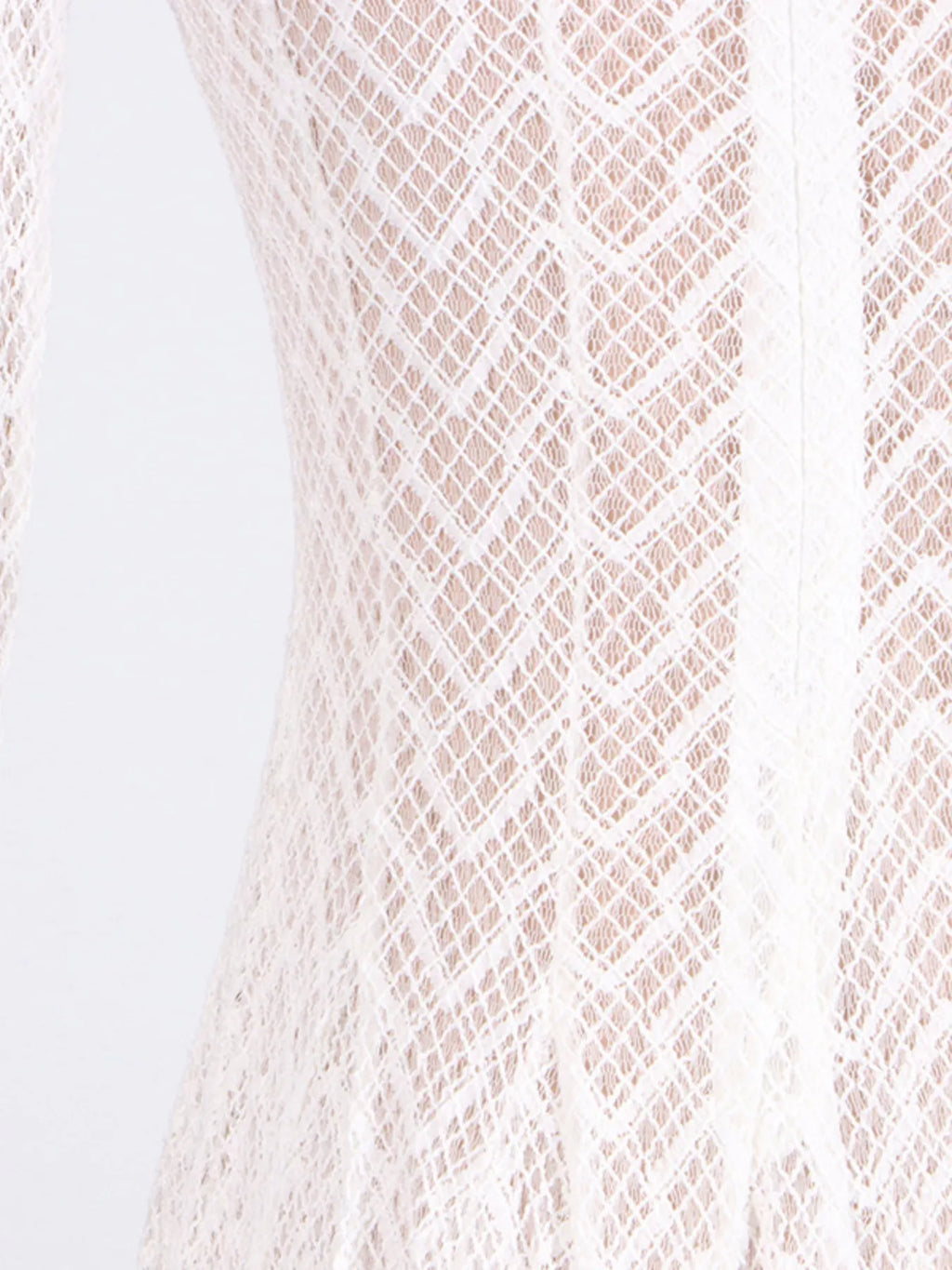 Lace Mock Neck Long Sleeve Maxi Dress - Girly Tea