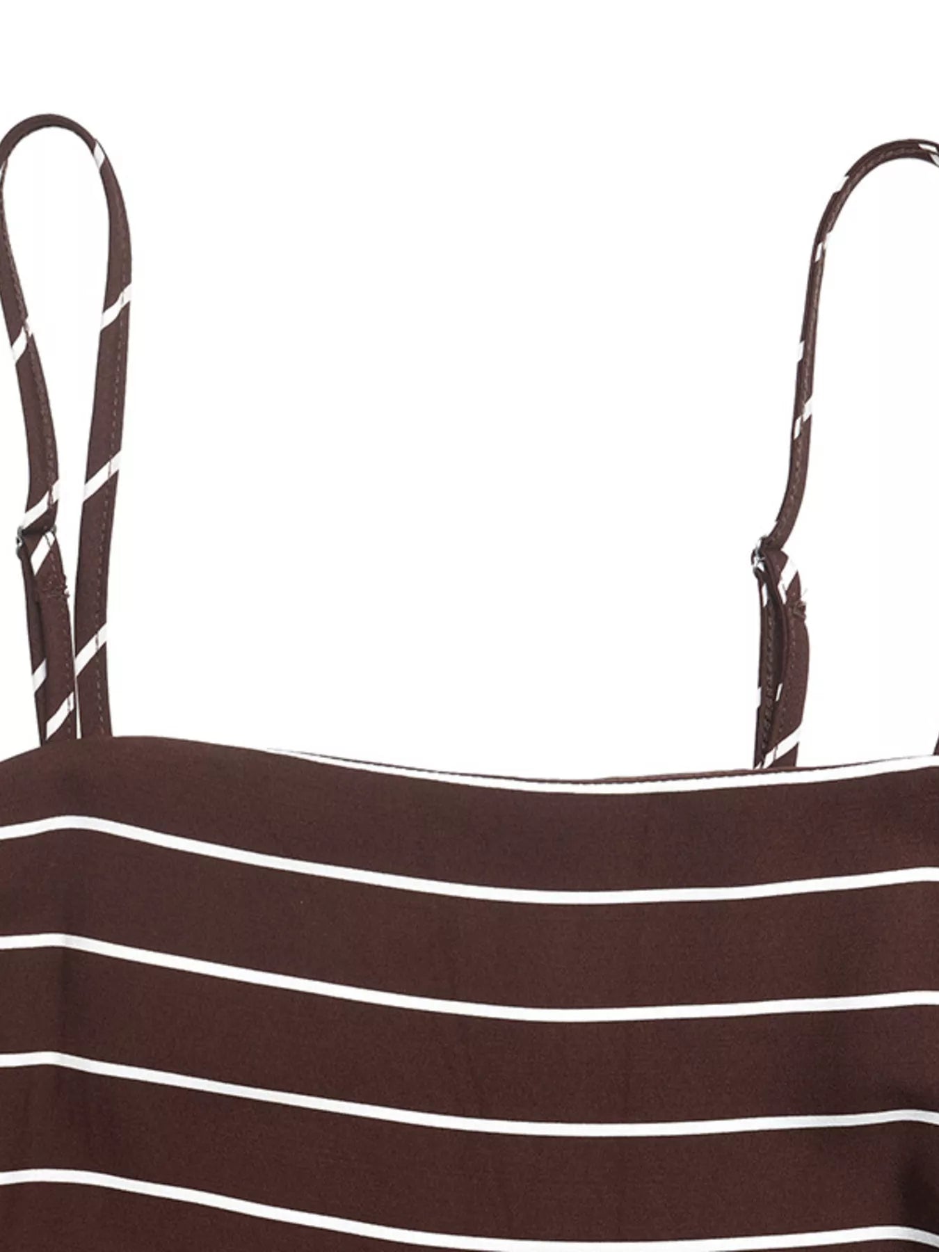 Striped Print Spaghetti Strap Maxi Dress - Girly Tea
