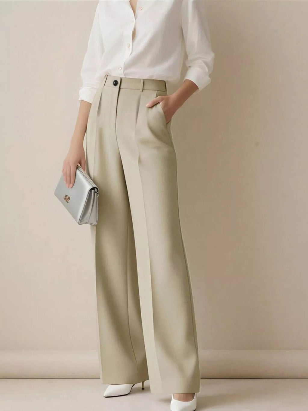 High-Waisted Wide Leg Pants - Girly Tea