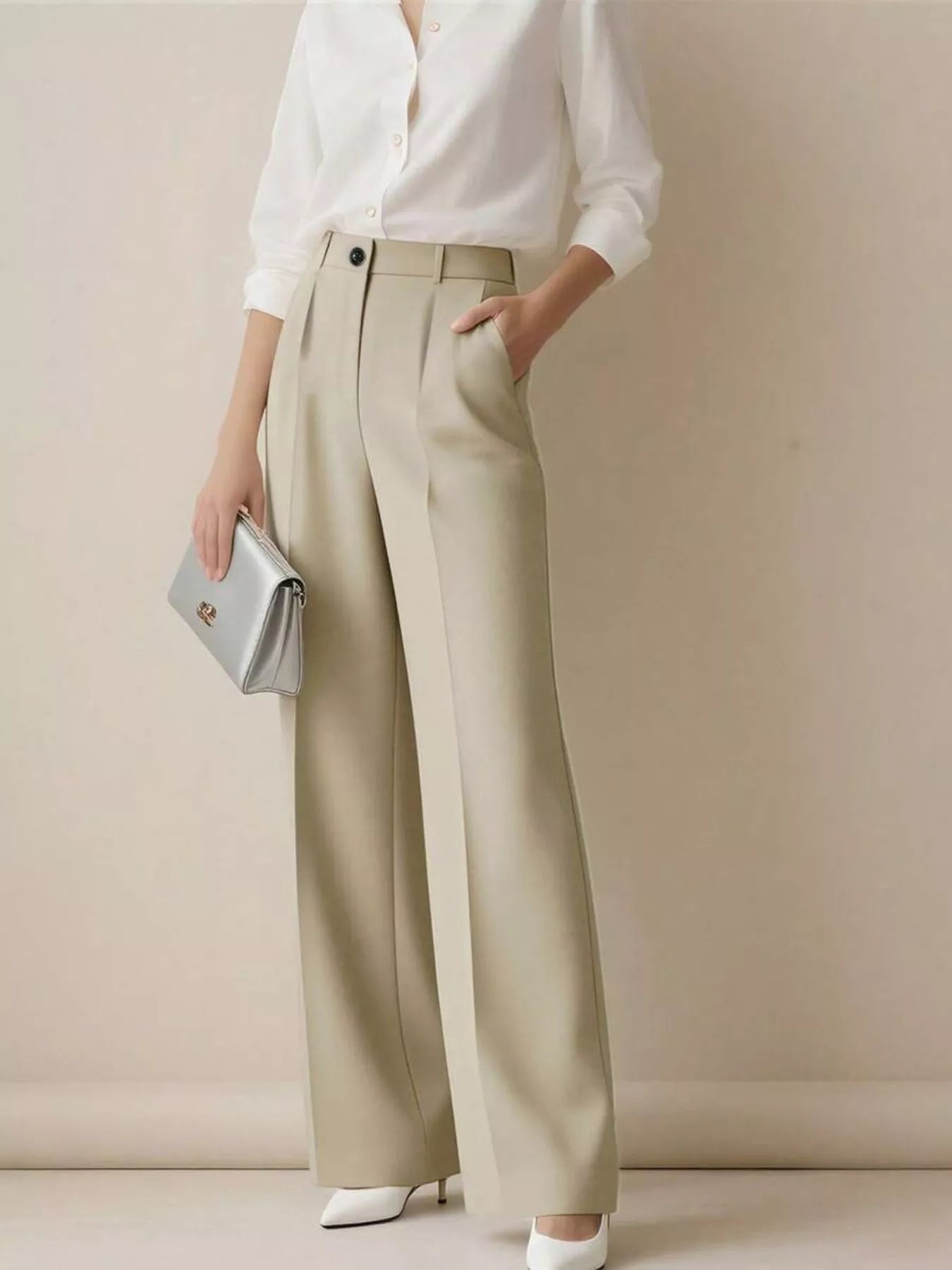 High-Waisted Wide Leg Pants - Girly Tea