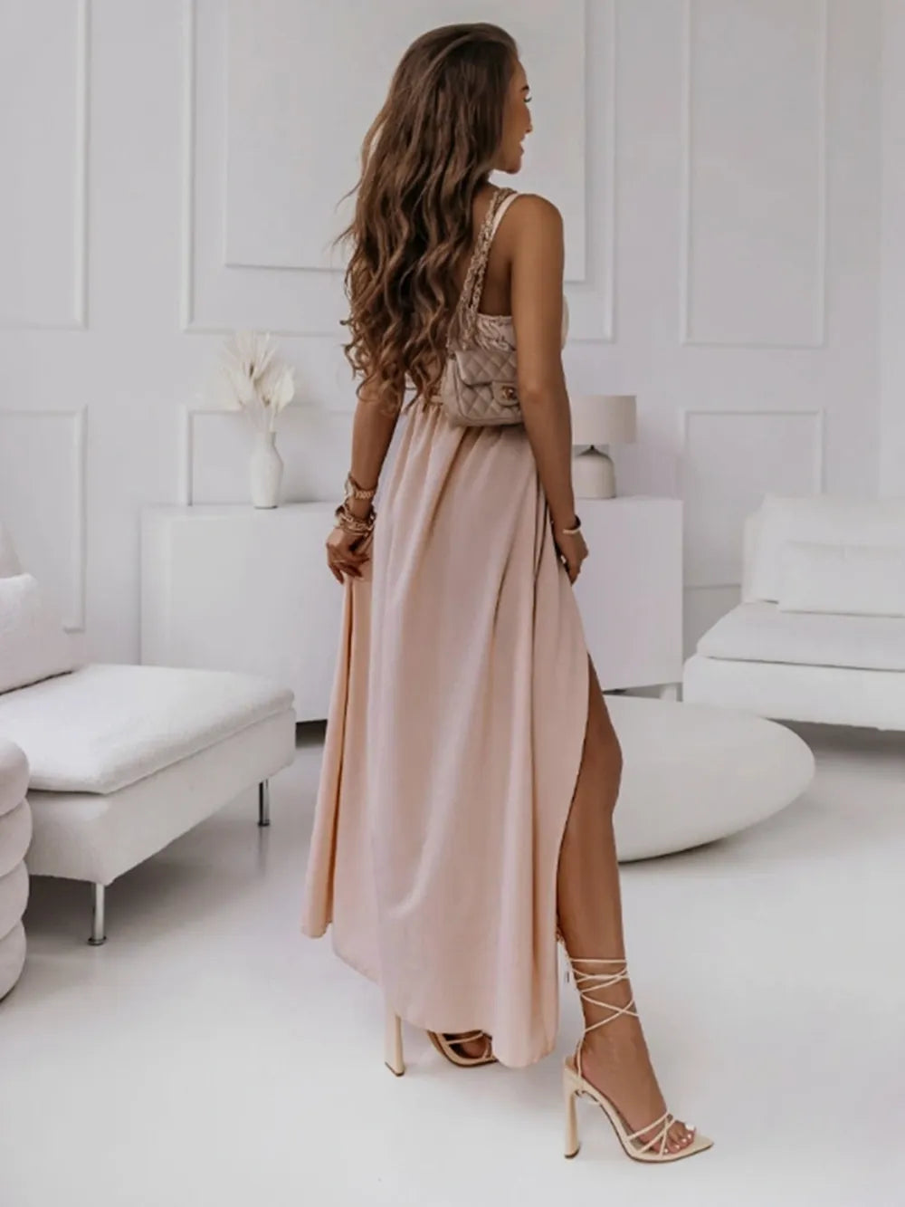 Honey Tied Surplice Sleeveless Midi Cami Dress - Girly Tea