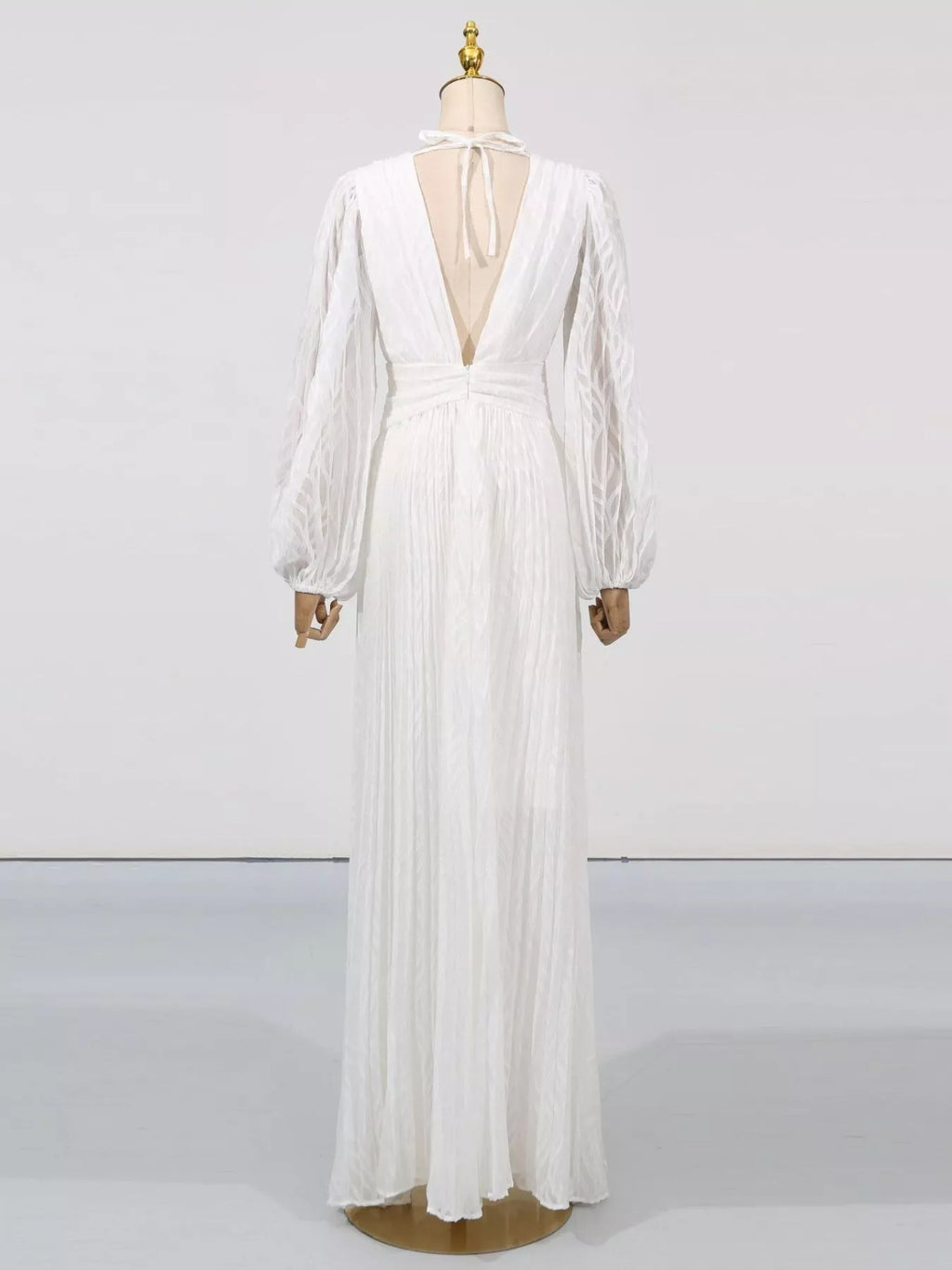V-Neck Long Sleeve Maxi Dress - Girly Tea