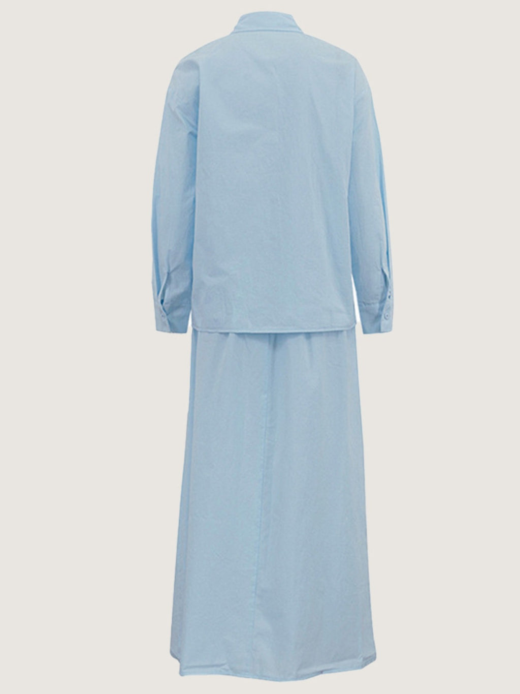 Tie-Front Shirt and Maxi Skirt Set - Girly Tea