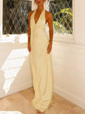 Halter Neck Sleeveless Maxi Dress - Girly Tea