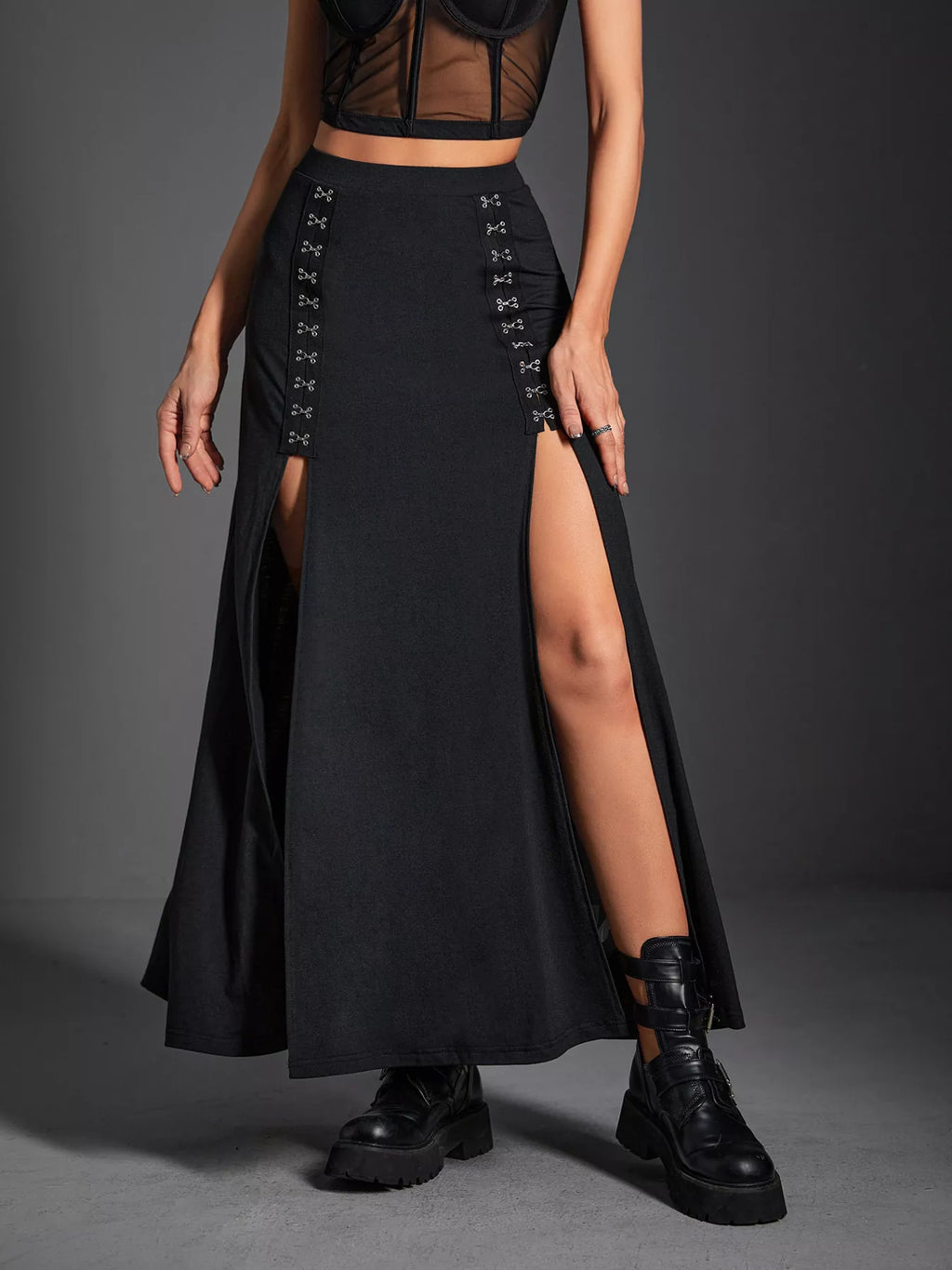 High Waist Slit Skirt - Girly Tea