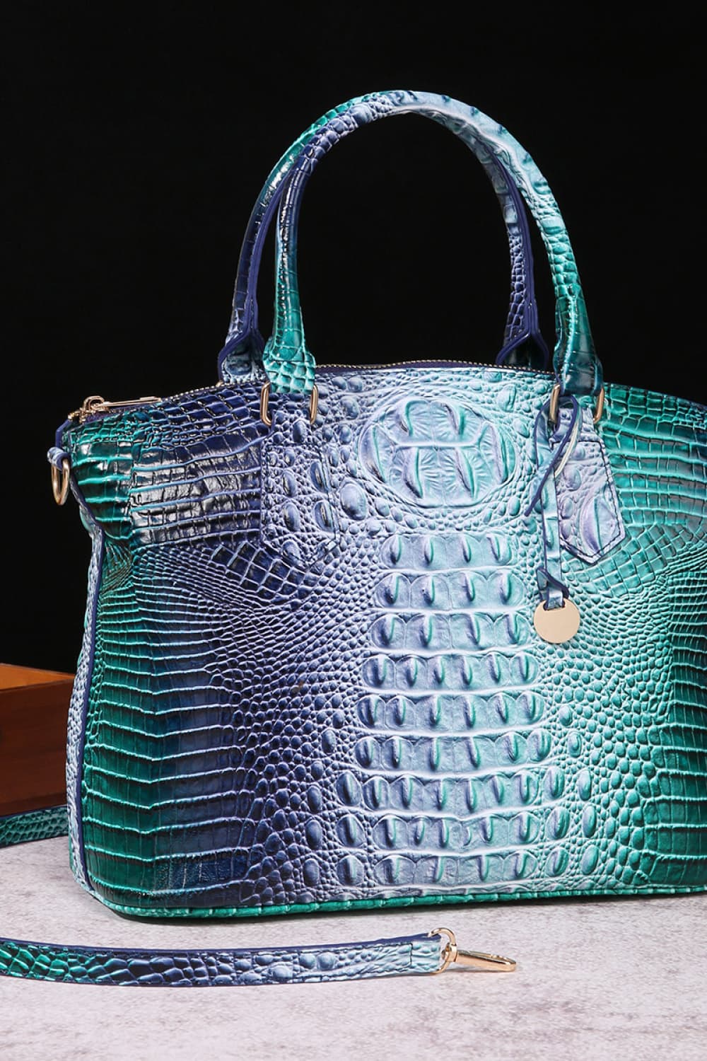 Gradient PU Leather Handbag - Girly Tea
