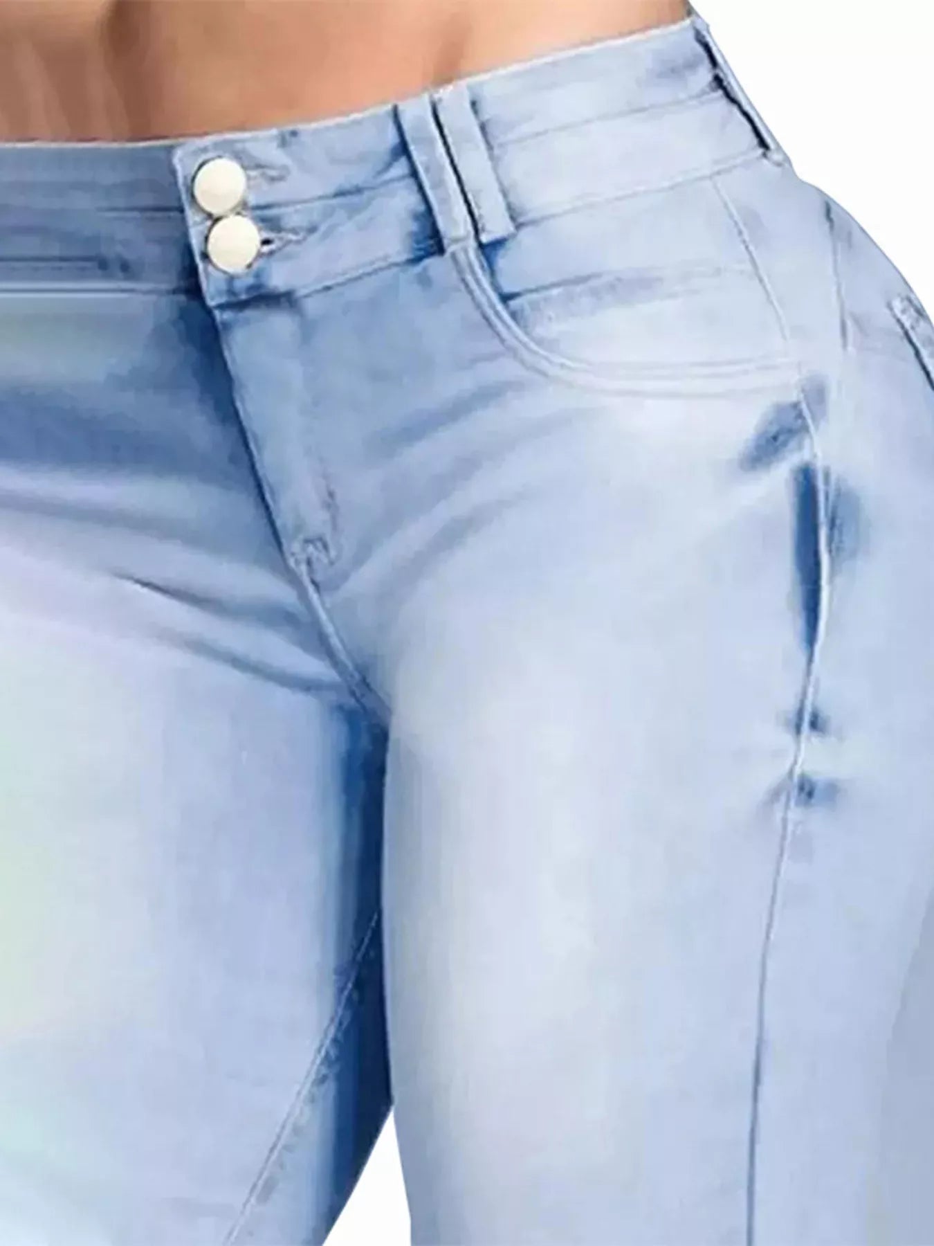 Full Size Wash High-Waisted Flare Jeans Plus Size - Girly Tea