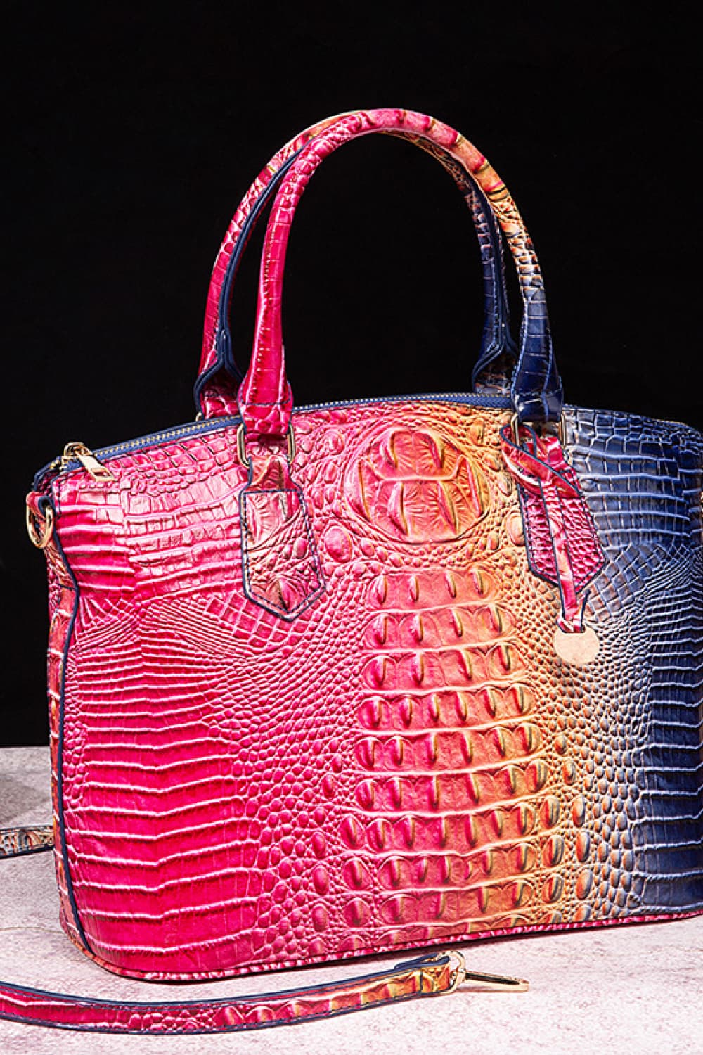 Gradient PU Leather Handbag - Girly Tea