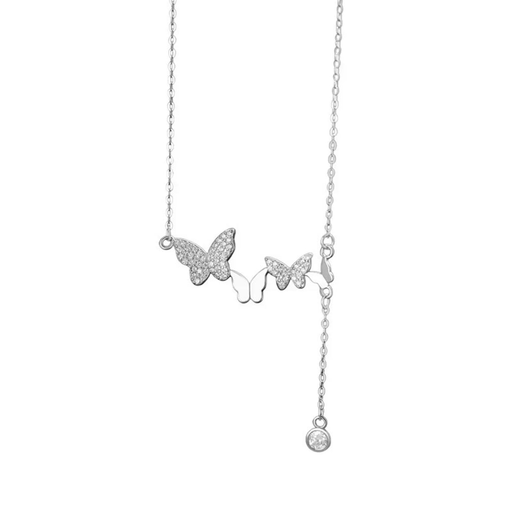925 Sterling Silver Butterfly Necklace - Girly Tea
