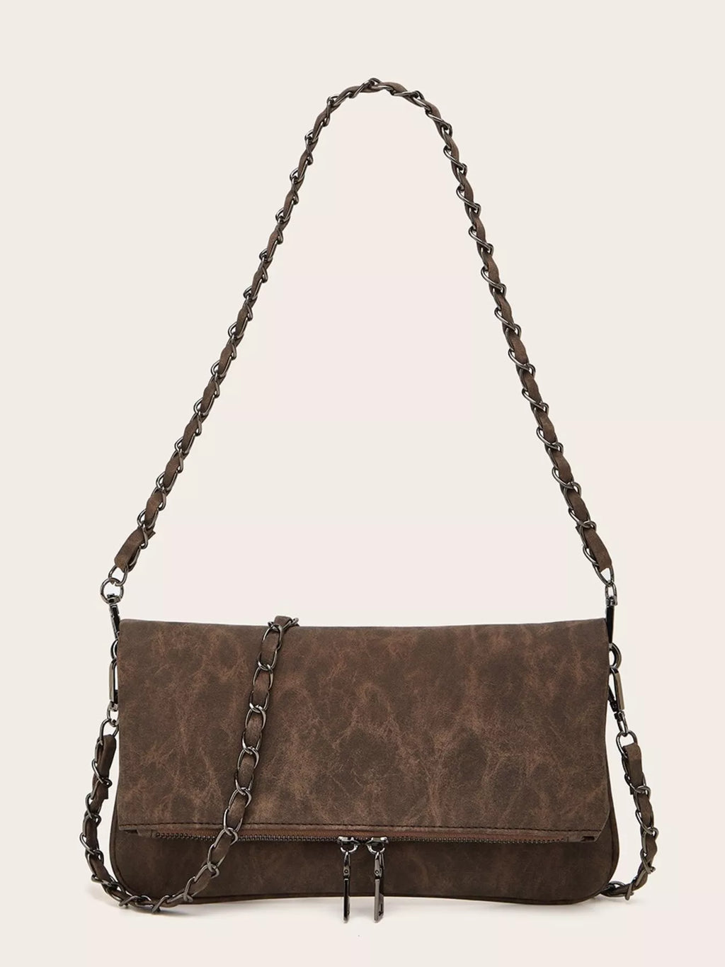 PU Leather Chain Strap Shoulder Bag - Girly Tea