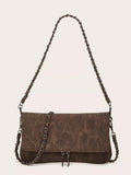 PU Leather Chain Strap Shoulder Bag - Girly Tea