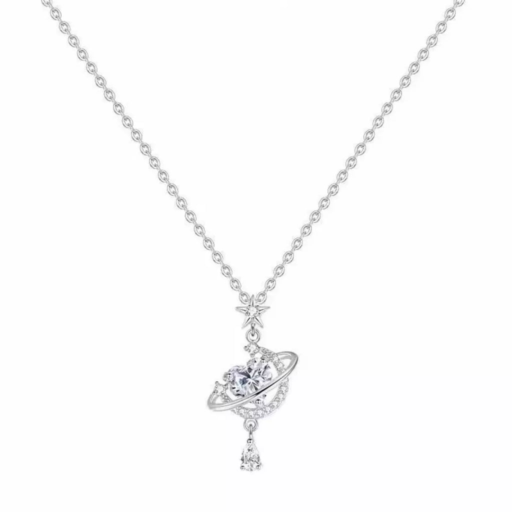 Planet Heart Pendant Necklace - Girly Tea