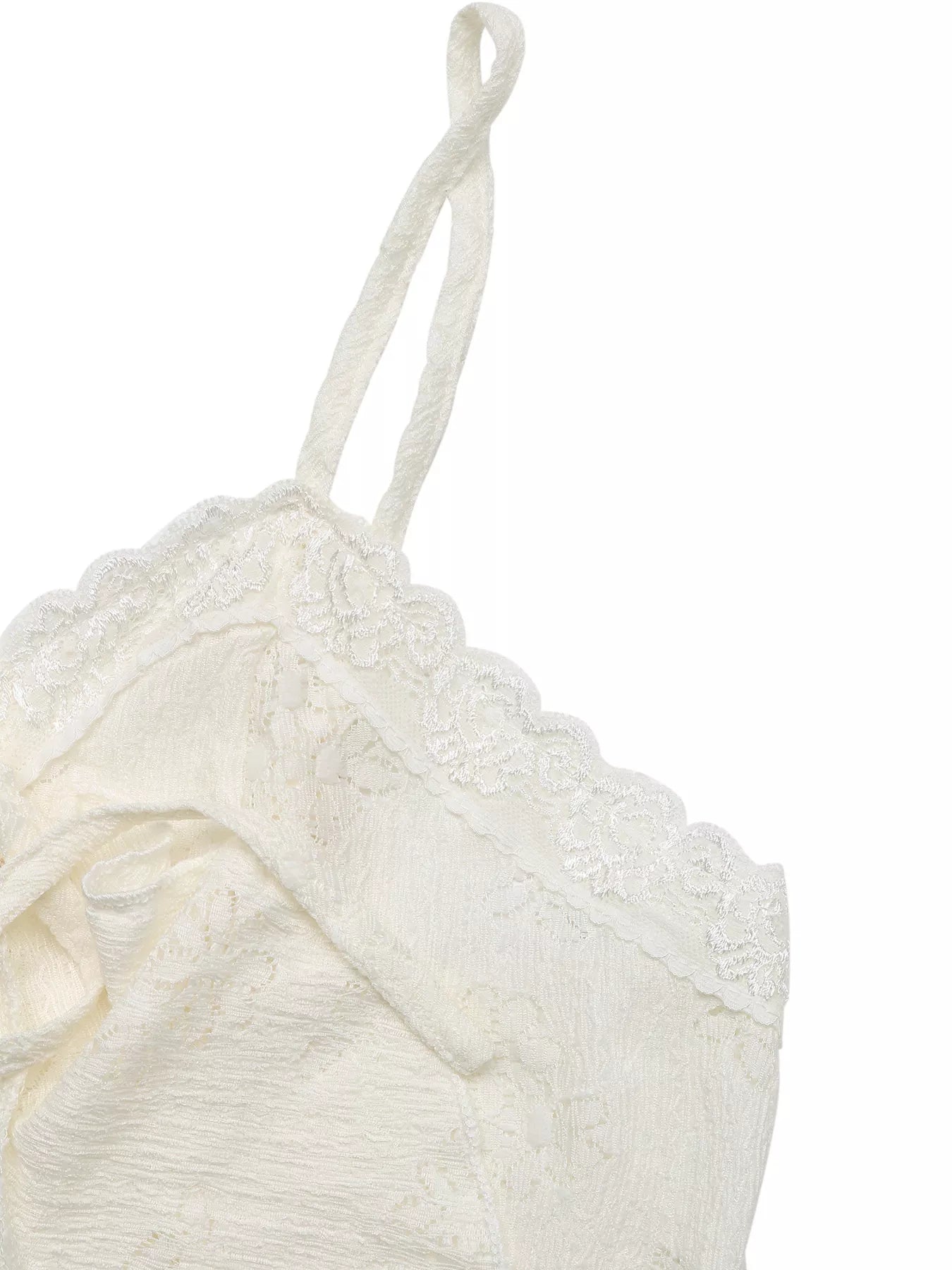 Lace Tie-Front Ruffle Hem Cami - Girly Tea
