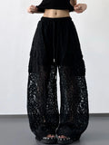 Lace Wide Leg Pants - Girly Tea