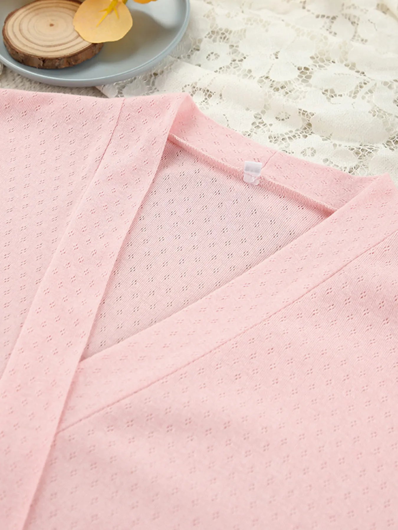 Tie Waist Kimono Sleeve Lounge Nightgown - Girly Tea