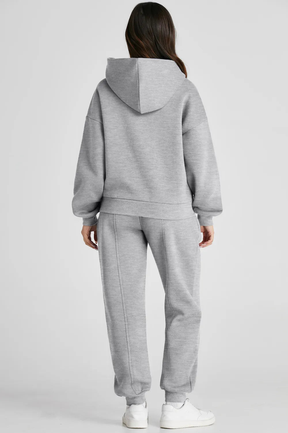 Dropped Shoulder Long Sleeve Hoodie and Pants Active Set - Girly Tea