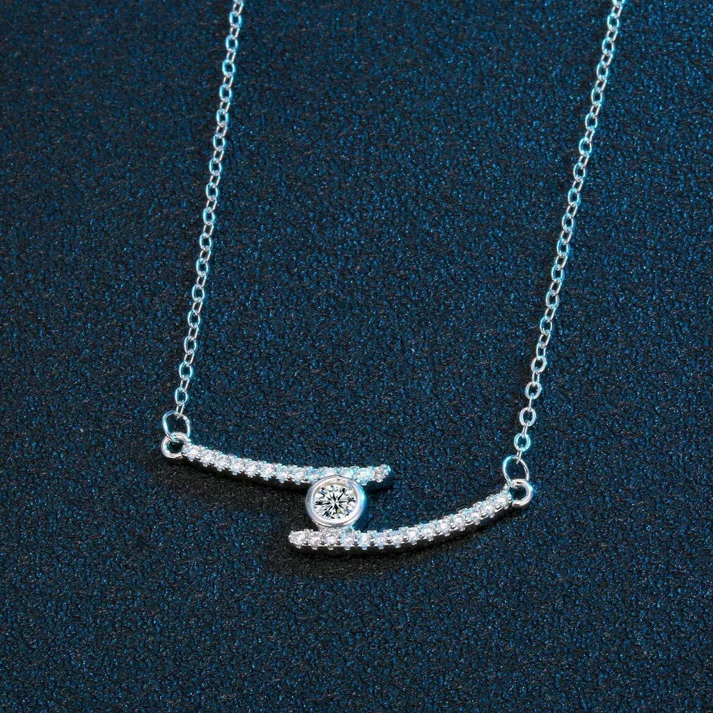 1 Carat Moissanite 925 Sterling Silver Necklace - Girly Tea