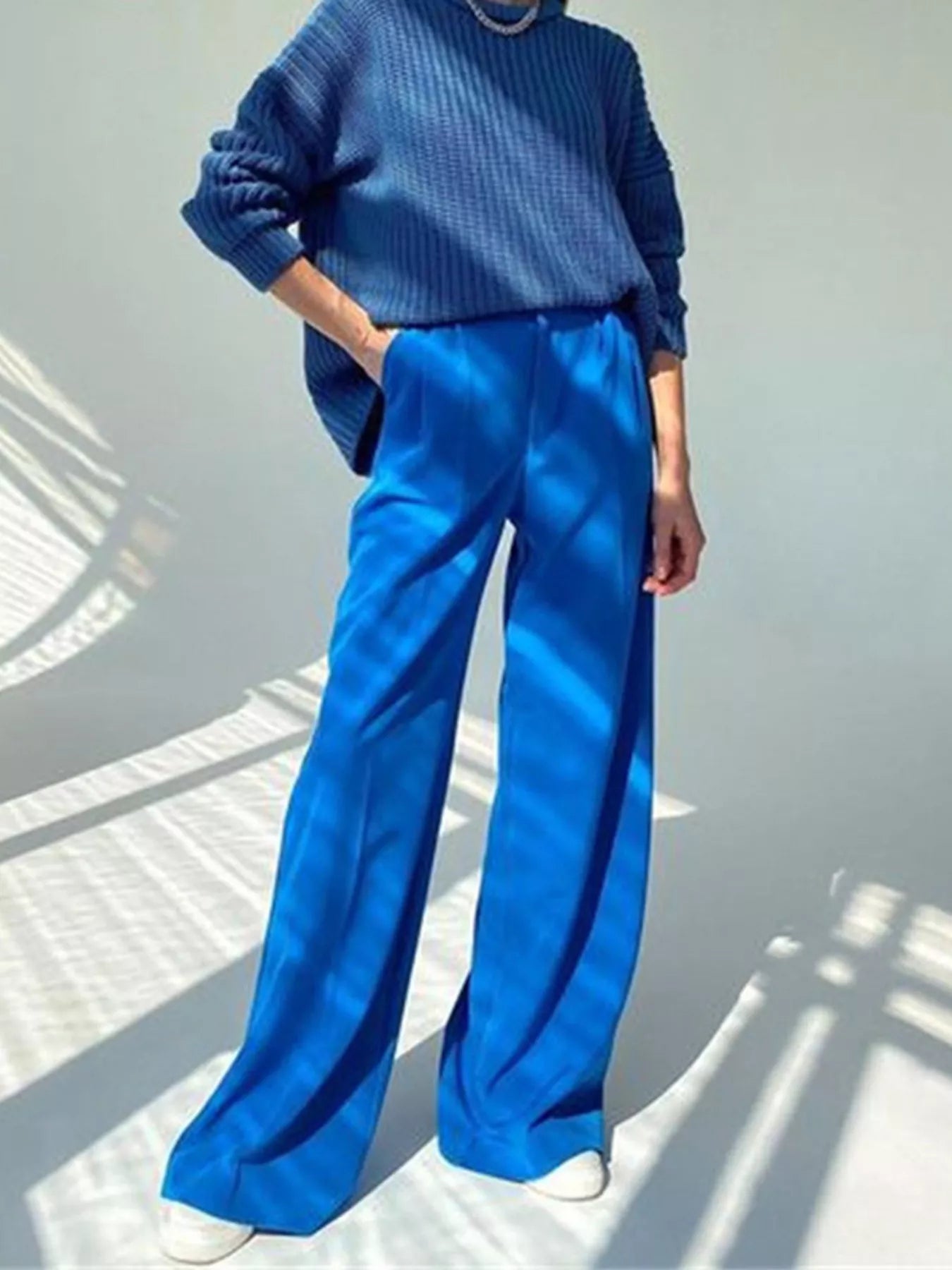 Wide Leg Pleated Pants - Girly Tea