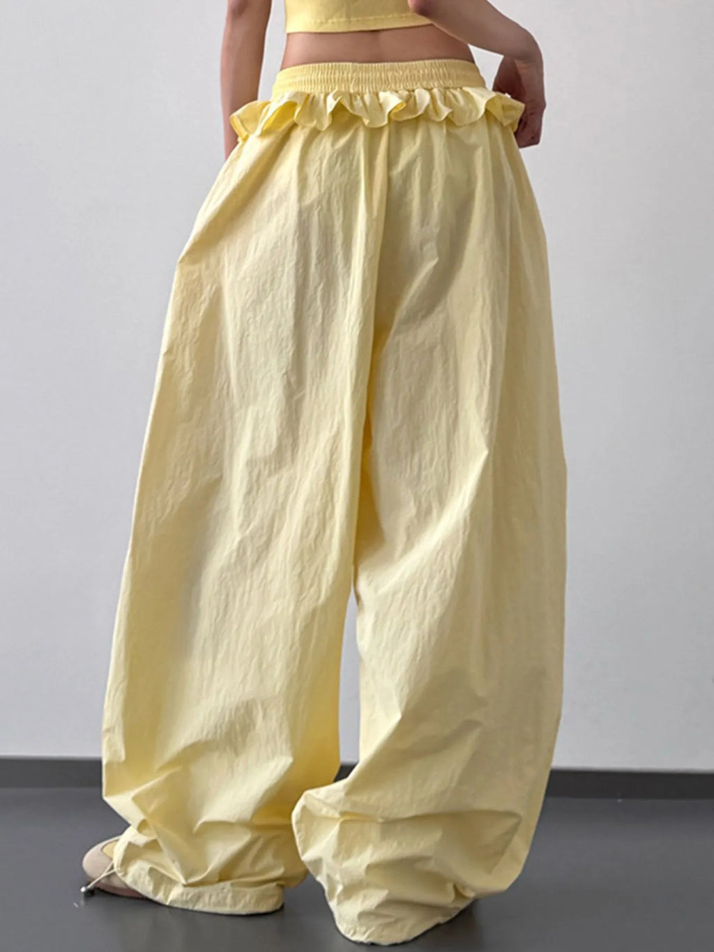 Drawstring Wide Leg Pants - Girly Tea