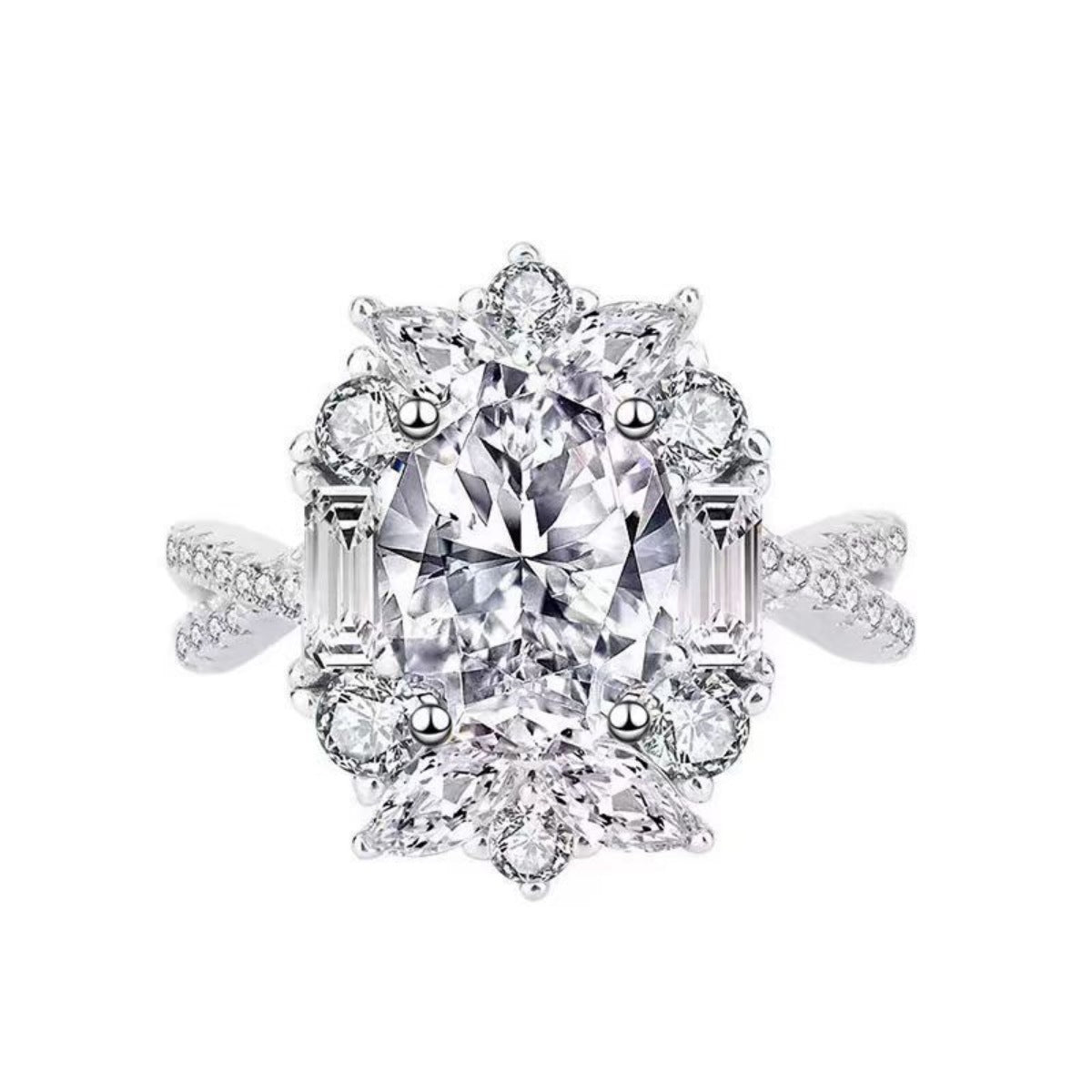 1 Carat Moissanite 925 Sterling Silver Ring - Girly Tea