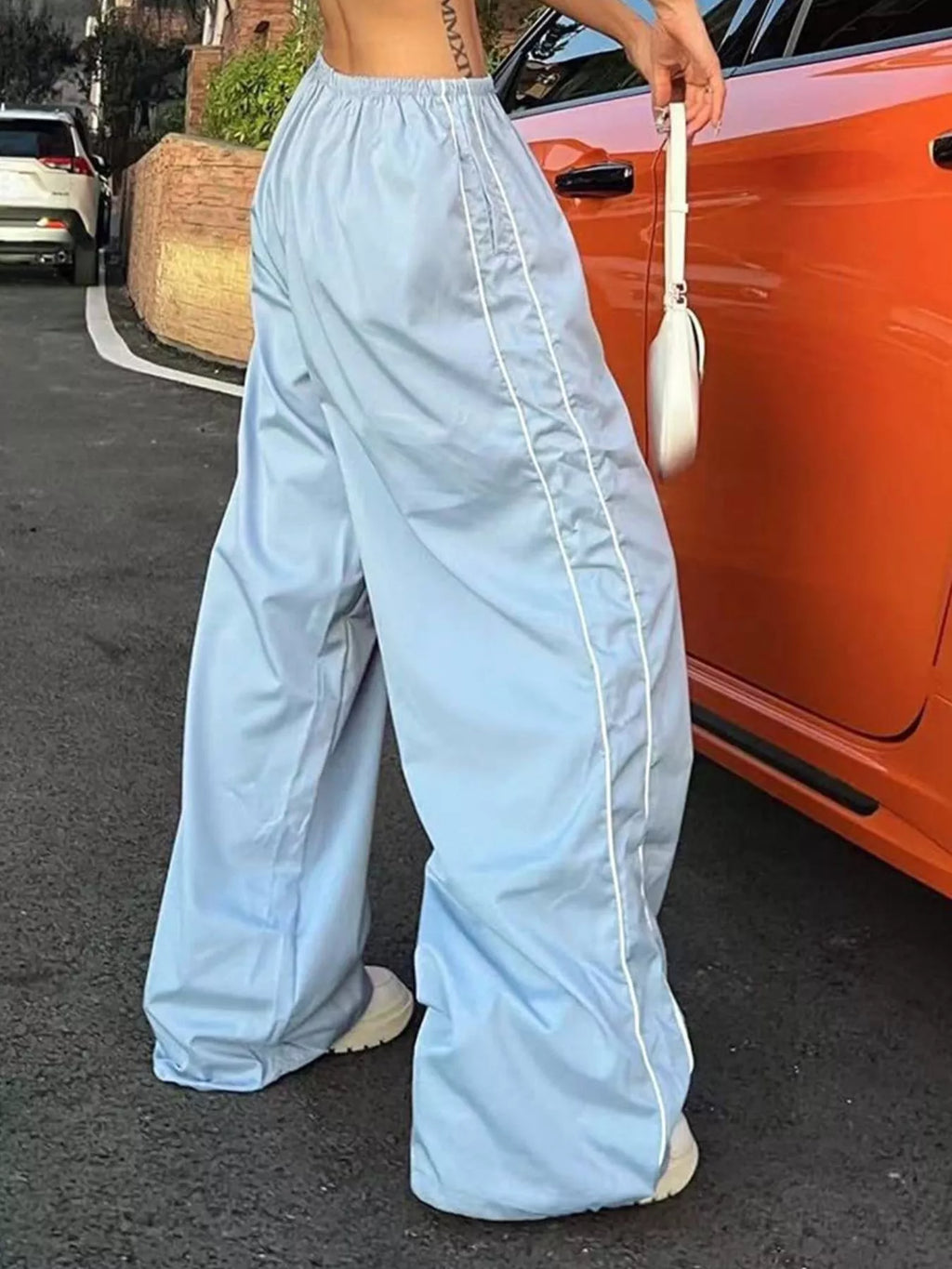 Elastic Waist Wide Leg Pants - Girly Tea