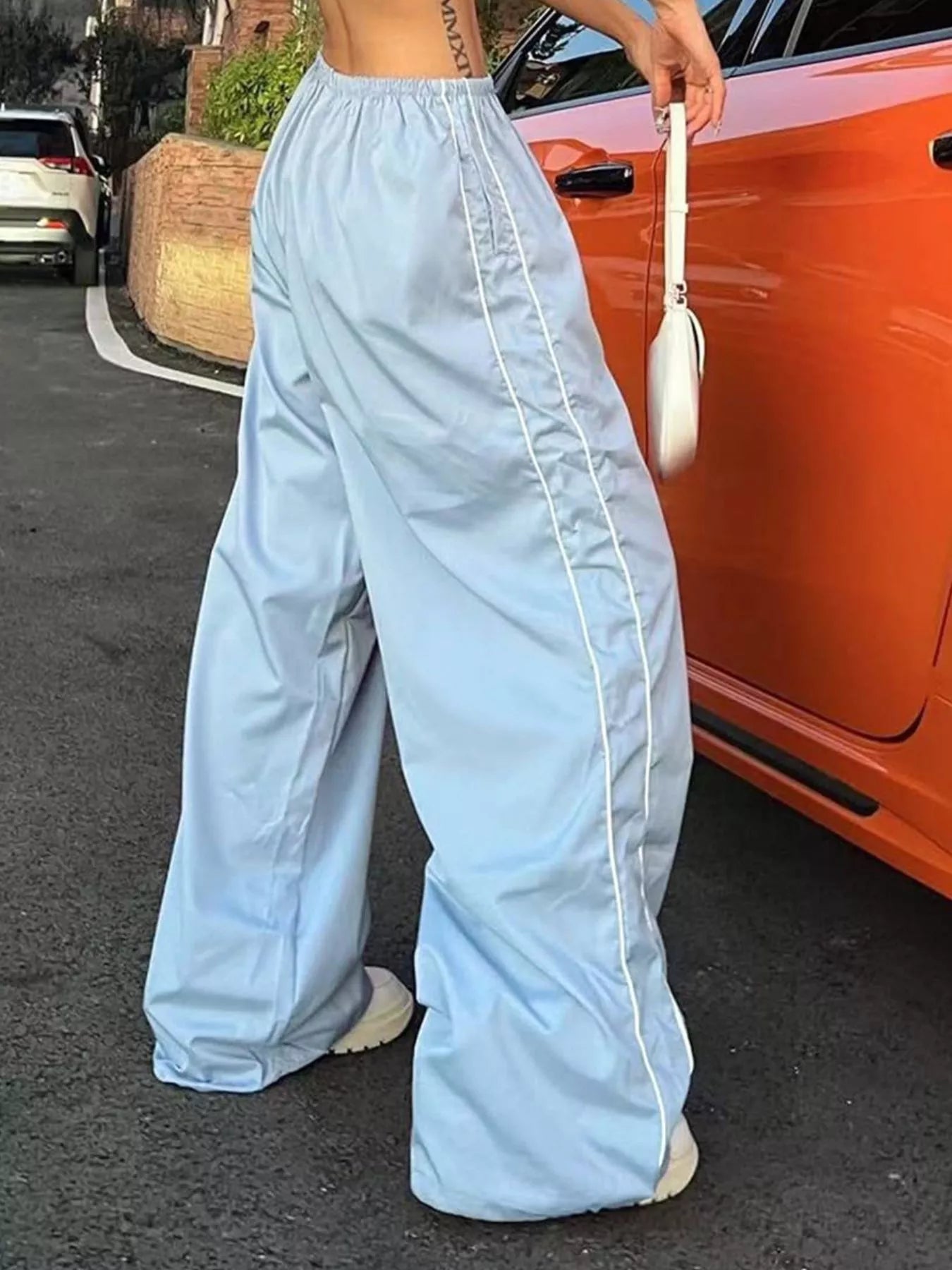 Elastic Waist Wide Leg Pants - Girly Tea