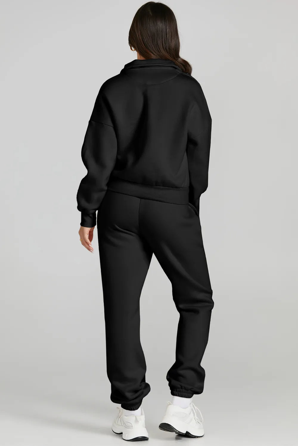 Quarter Zip Top and Drawstring Pants Active Set - Girly Tea