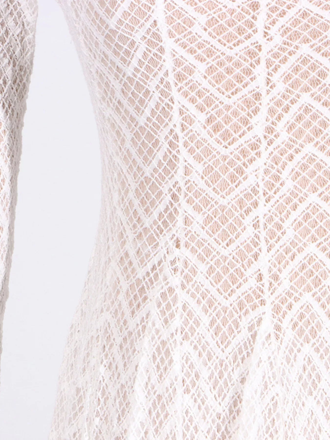 Lace Mock Neck Long Sleeve Maxi Dress - Girly Tea