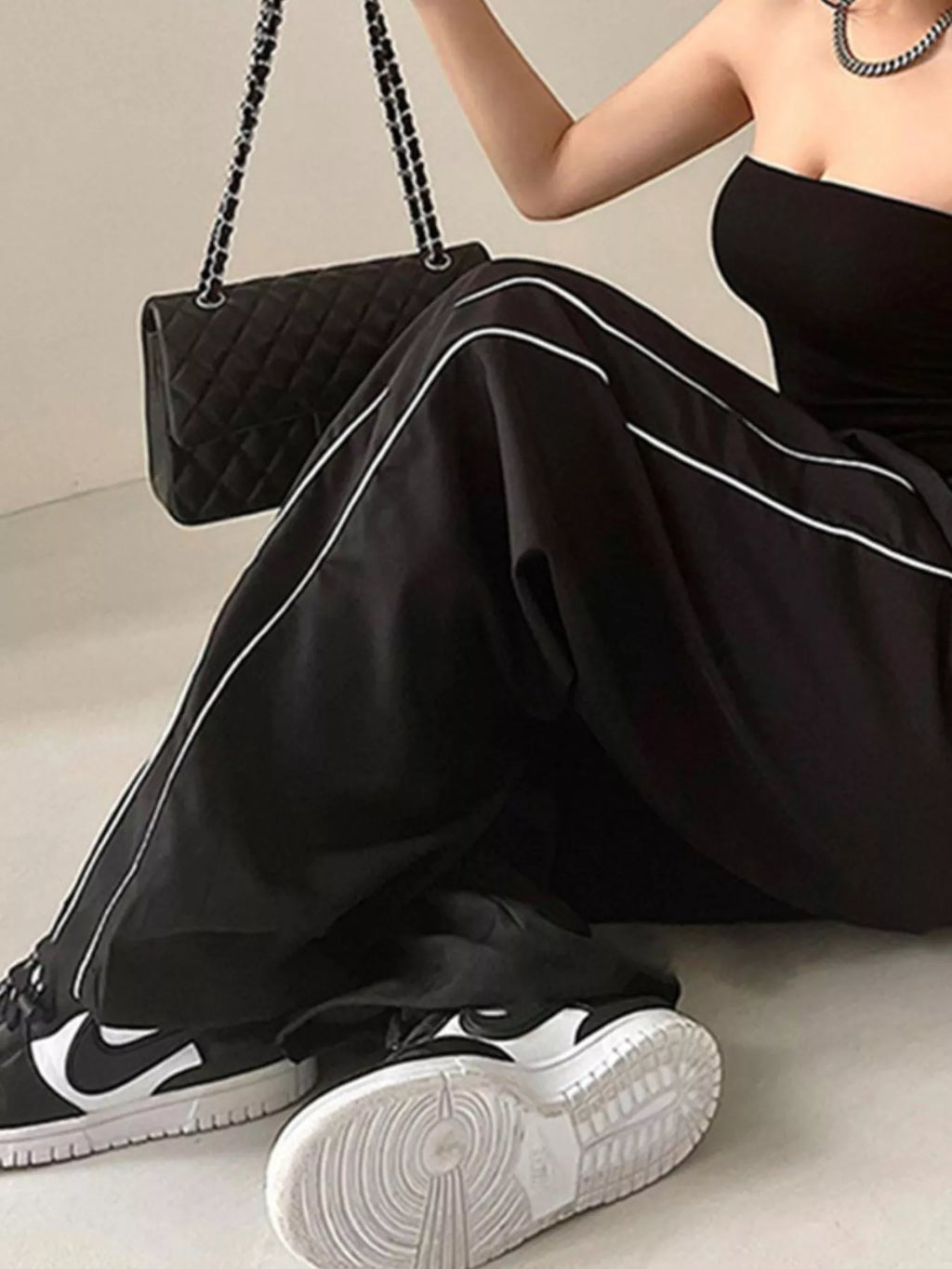 Elastic Waist Wide Leg Pants - Girly Tea