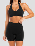 Halter Neck Cami and Shorts Active Set - Girly Tea
