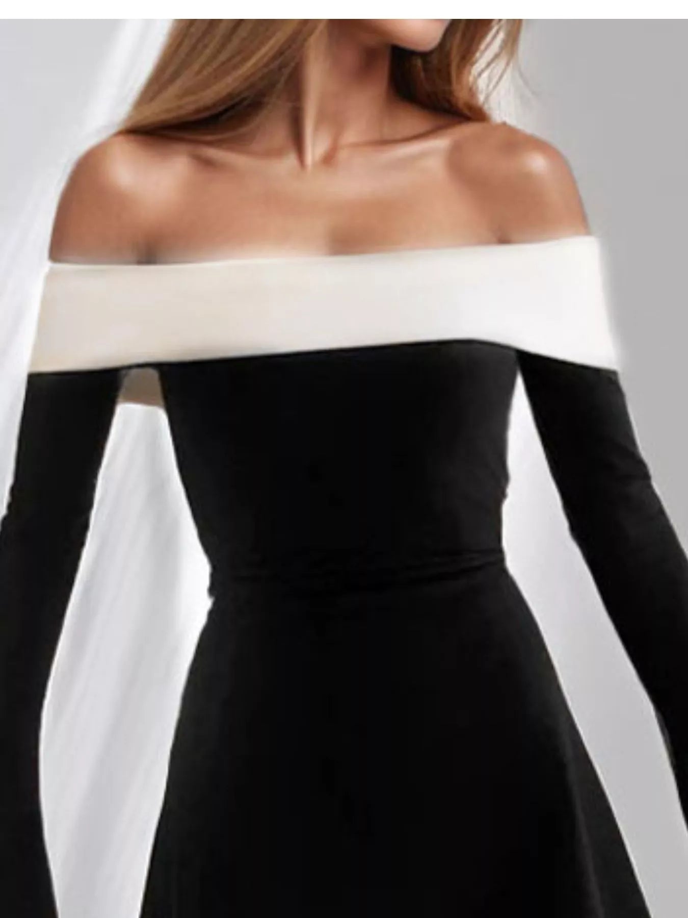 Off-Shoulder Flare Sleeve Mini Dress - Girly Tea