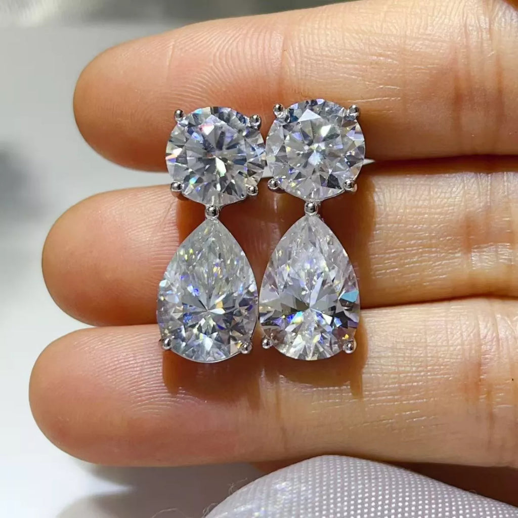16 Carat Moissanite 925 Sterling Silver Earrings - Girly Tea