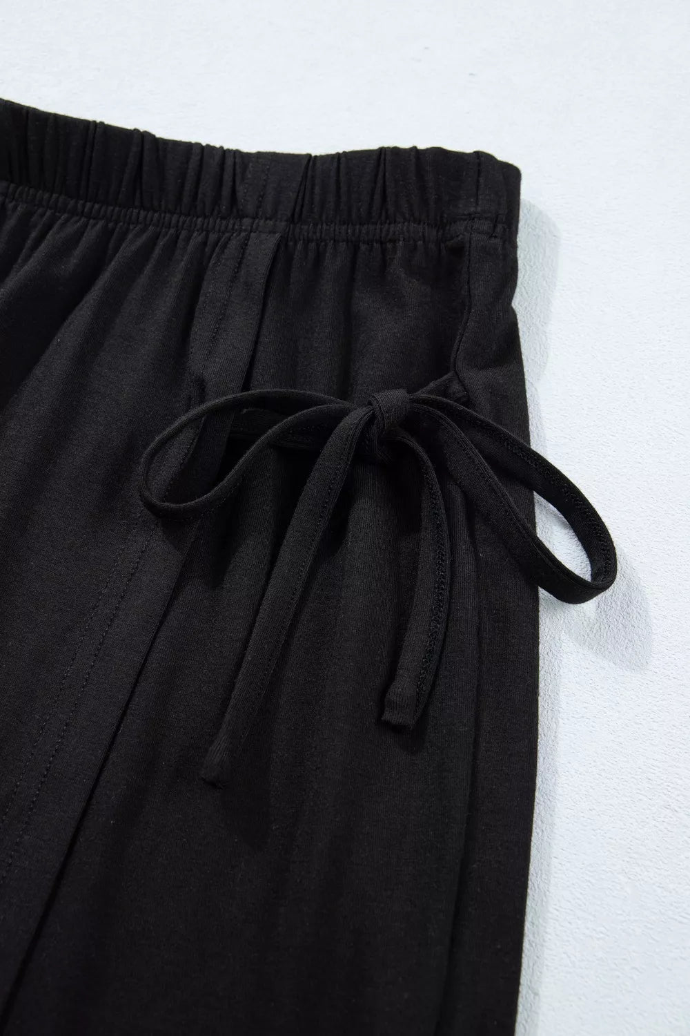 Solid Color Oversize Tee Tie Wrap Mini Skort 2pcs Set - Girly Tea
